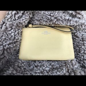 Yellow coach wristlet